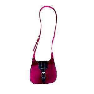 Liz Claiborne crazy horse brown and red wallet crossbody.‎